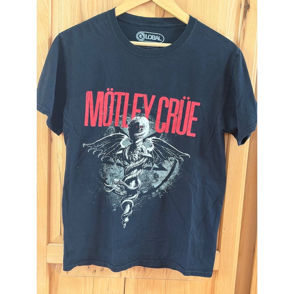 Motley Crue Band T-Shirt Mens Small Black Graphic Rock Tee 2021 Global Merch